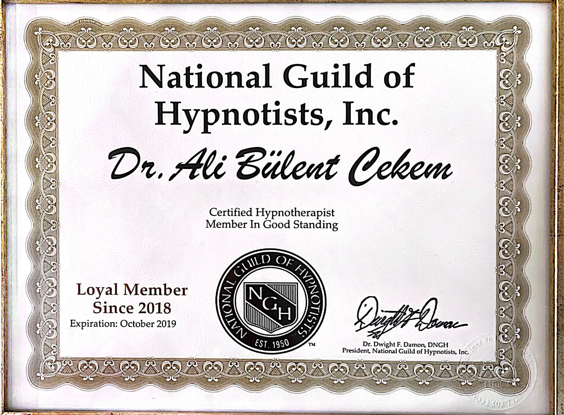 NGH membership · Certified Hypnotherapist